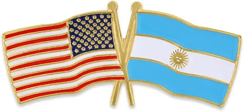 Miniatura 90 de PinMart Pin de solapa esmaltado con bandera de la amistad cruzada de Estados Unidos y el mundo
