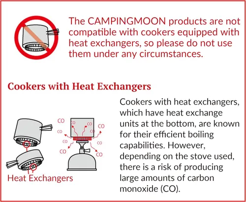 Miniatura 8 de CAMPINGMOON Estufa portátil compacta plegable con tapa de cartucho con micro regulador con 4Flex con encendedor XD-2F (Plata)
