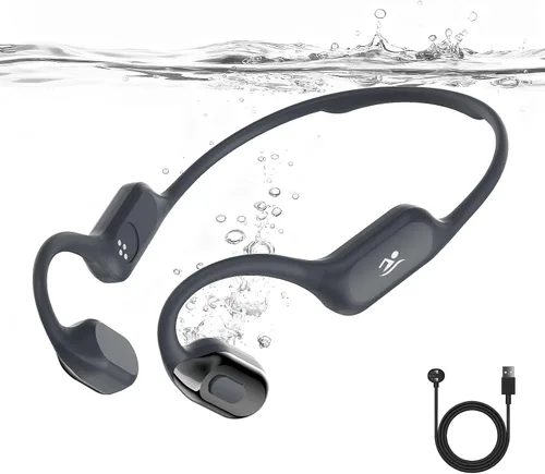 Auriculares de natación, IPX8 impermeables de conducción ósea con MP3 incorporado, auriculares abiertos, auriculares de natación submarinos con