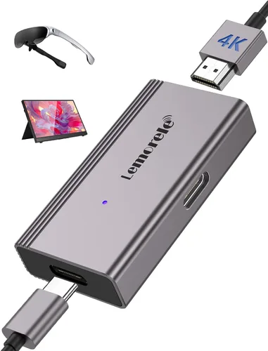Lemorele Adaptador HDMI a USB C 4K a 60Hz, para conectar la base del interruptor/PS5/PS4/Xbox/Steam Deck Base a lentes USB-C AR como XREAL Air,