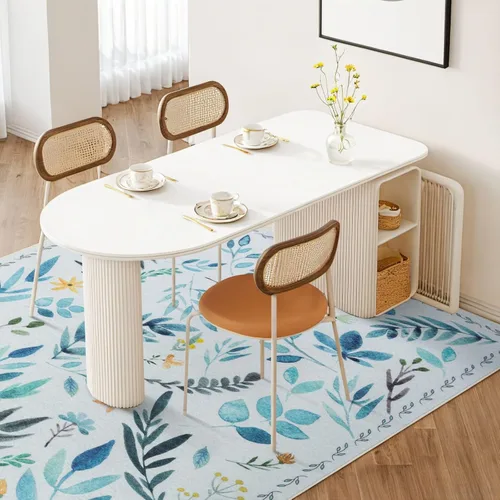 Miniatura 383 de Syalife 4x6 Alfombra Lavable para Área, Ultra Suave Antideslizante, Pila Baja, Alfombra Vintage Resistente a Manchas para Sala de Estar, Alfombra