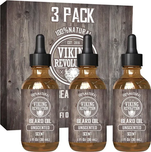 Miniatura 12 de Viking Revolution Aceite de barba de sándalo para hombres, aceite natural para barba con aceite de argán y aceite de jojoba, suavizante de barba