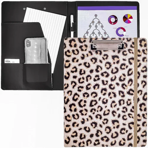 Miniatura 10 de ECEIRO Portapapeles plegable, 360 Flip Folio, Padfolio de cierre para enfermeras y uso de oficina, portapapeles cubierto colorido