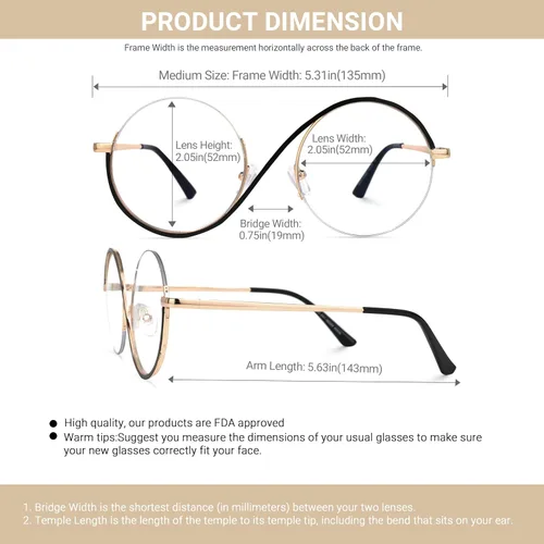 Miniatura 6 de VOOGLAM Gafas para mujer con montura redonda transparente Manley