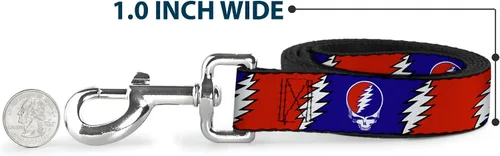 Miniatura 5 de BUCKLE-DOWN "robar su cara con Lightning Bolt Repeat" de PET Leash, 4 'x 1", color rojo/blanco/azul