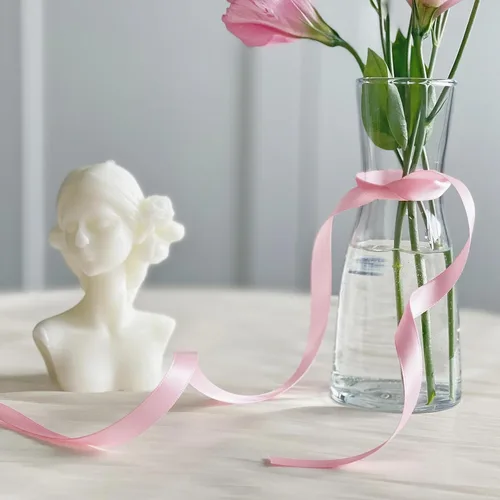 Miniatura 3 de QIANF - Cinta de satén de doble cara de 3/8 pulgadas rosa para envolver regalos, hacer lazos para el pelo, adorno de silla, cinta para el Día de San