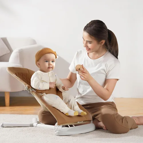 Miniatura 8 de VEVOR Gorila para bebé, asiento plegable para bebés de 0 a 9 meses, silla gorila para recién nacidos con 2 ángulos reclinables y arnés de 3 puntos