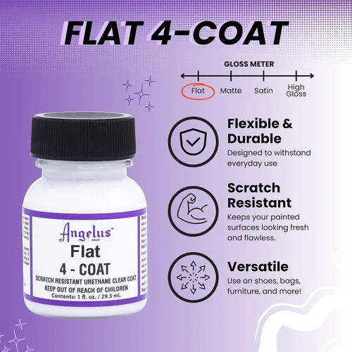 Miniatura 2 de Angelus Sellador de cuero plano de 4 capas resistente a los arañazos, duradero, flexible, transparente, protección para zapatos, bolsos, chaquetas