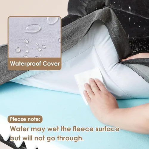 Miniatura 118 de EHEYCIGA – Cama ortopédica impermeable para perros pequeños, de espuma viscoelástica tipo caja de huevos, con bordes elevados y base antideslizante