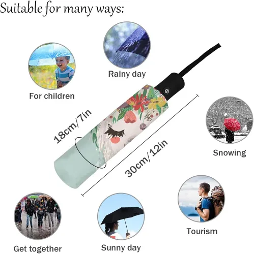Miniatura 2 de DHDM Umbrella Automatic Beach Umbrella Outdoor Adults Printed Rain Umbrella for Men Parasol