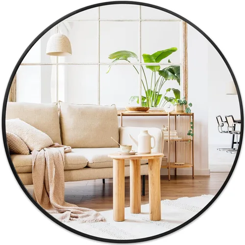 Miniatura 25 de Fabuday Espejo circular negro para pared de 20 pulgadas, espejos redondos para baño, entrada, sala de estar, pasillo, decoración de dormitorio