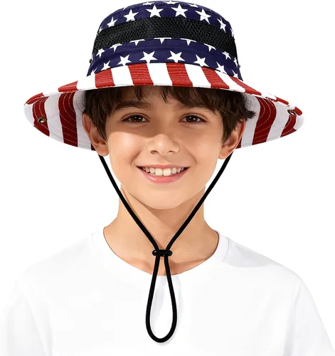 Miniatura 19 de Zando Sombrero de sol para niños al aire libre, UPF 50+, impermeable, sombrero de pescador para niños y niñas, ala ancha, resistente al viento
