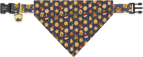 Miniatura 6 de Ultra Joys Collar de gato con campanas - Separable para gatitos y gatos - Estampado a cuadros naranja pequeño Solo cuello a cuadros