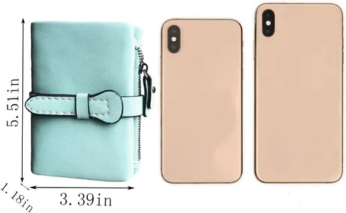 Miniatura 6 de AOXONEL Women's Small Bifold Leather wallet Rfid blocking Ladies Wristlet with Card holder id window Coin Purse