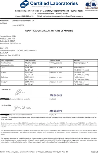 Miniatura 4 de NMN - NAD Booster - Sin rellenos - Mononucleótido de nicotinamida - 60 cápsulas de 500 mg