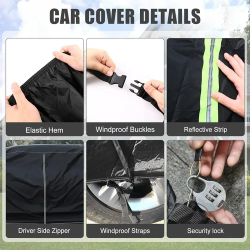 Miniatura 4 de Funda impermeable para auto Compatible con Chevrolet Impala SS/LS/LT 2000-2020, 6 capas de fundas para auto para todo tipo de clima con cremallera
