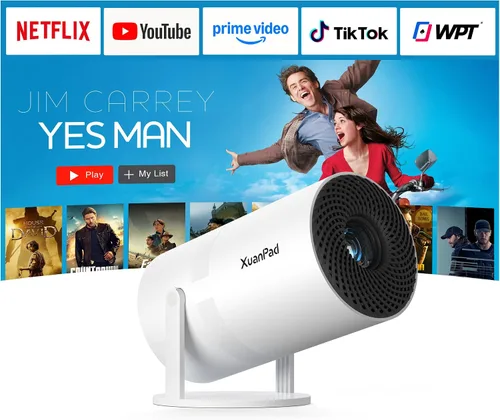Miniatura 10 de Proyector [Aplicación con licencia oficial y enfoque automático] con WiFi y Bluetooth, XuanPad Proyector portátil Full HD 1080P, soporte giratorio
