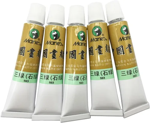 Miniatura 23 de Easyou Dibujo de acuarela de tubos de color de pintura china de gran tamaño de Marie's 0.4 fl oz* 5pcs No. 302 Scarlet