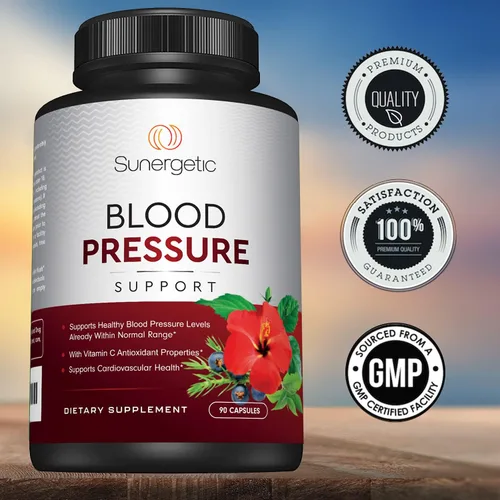 Miniatura 5 de Sunergetic Suplemento de apoyo de presión arterial premium para la salud cardiovascular y cardíaca con ajo, espino e hibisco (90 cápsulas)