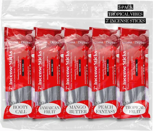 Miniatura 10 de Aroma Depot 5 varillas de incienso más populares de 7 pulgadas, juego variado de 500 unidades, 7 pulgadas de largo, 5 paquetes de 85 a 100 varillas