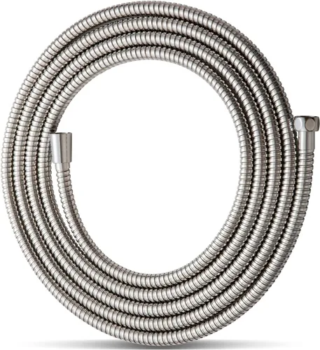 Miniatura 19 de OFFO Manguera de ducha, manguera de acero inoxidable libre de arrugas de 48 pulgadas con electrochapado, manguera de ducha de mano con conector