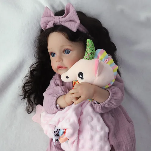 Miniatura 4 de SCOM Muñecas Reborn de bebé realistas, muñeca de bebé recién nacida de 18 pulgadas, muñeca de bebé de silicona linda de la vida real con cuerpo