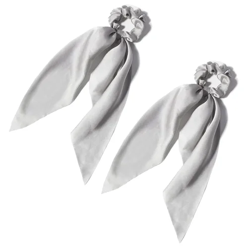 Miniatura 15 de Coleteros para el cabello para mujer, bufanda LFOUVRE Scrunchies, 2 piezas de bufandas anudadas para niñas, bufanda de satén sedoso, banda elástica