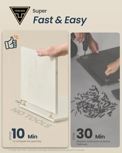 Miniatura 3 de SONGMICS HOME Caja de arena, montaje sin herramientas superrápido, muebles de caja de arena para gatos, puertas de empuje para abrir, casa