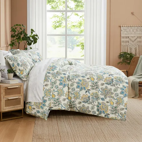 Miniatura 51 de Southshore Fine Living, Inc. Juego de edredón costero individual XL, edredón de plumón alternativo a rayas azules, tamaño individual XL con funda