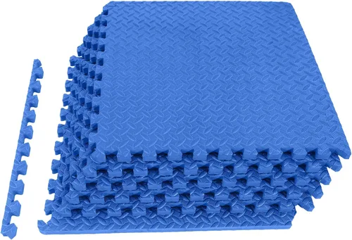 Miniatura 13 de Fitvids Tapete de suelo de rompecabezas para gimnasio, azulejos entrelazados de EVA de alta densidad de 3/4 pulgadas de grosor, alfombrilla