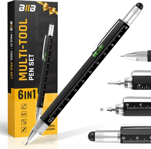 Miniatura 8 de BIIB Bolígrafo multiherramienta 6 en 1, regalos para hombre, para papá, novio, marido, aniversario, cumpleaños, día del padre, regalo para hombres