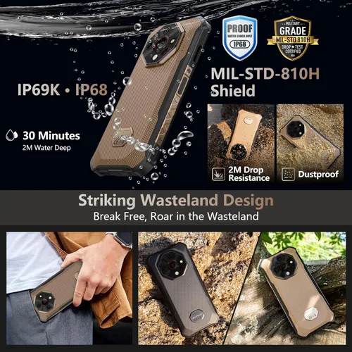 Miniatura 7 de Ulefone Armor X16 Pro 5G Smartphone Resistente, 16GB+256GB MTK Dimensity 6300 Android 15, cámara principal de 64MP+25MP, 10360mAh, pantalla Corning