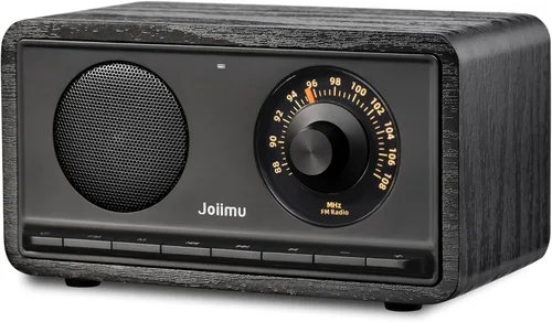 Radio FM Portátil con Bluetooth, Altavoz Soporta SD, AUX, Cuero PU, Radio Recargable de 2600mAh para Cocina y Sala de Estar con Botón Giratorio