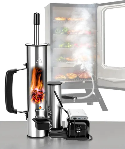 Generador de humo frío para cualquier parrilla, tubo ahumador de acero inoxidable 304, tubo doble para cortar alquitrán para un sabor no graso,