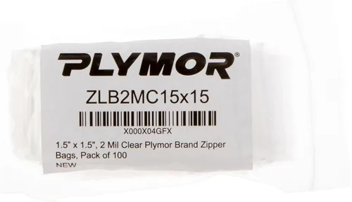 Miniatura 3 de Plymor 1.5 x 1.5 pulgadas (caja de 1,000), bolsas de plástico con cierre de cremallera de 2 mil