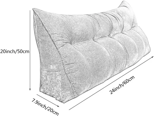 Miniatura 7 de Almohada triangular de lectura para reposo en cama, cojín grande para cabecero, respaldo, almohada de cuña para cuello y soporte lumbar para Café