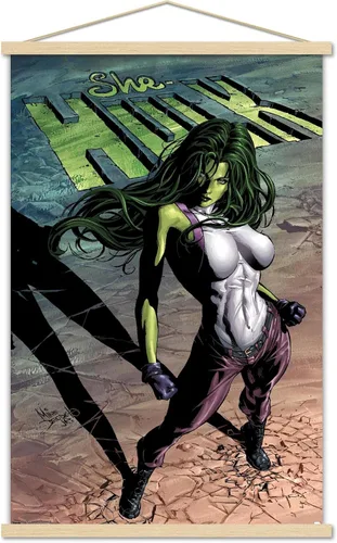 Miniatura 16 de Trends International Marvel Comics - Póster de pared She-Hulk #29, 22.375 x 34 pulgadas, versión enmarcada de madera de granero Versión enmarcada