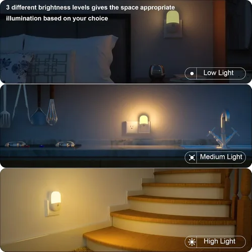 Miniatura 5 de MAZ-TEK Luz nocturna regulable con sensor de movimiento enchufable, luz nocturna LED blanca cálida suave con sensor de movimiento del atardecer al