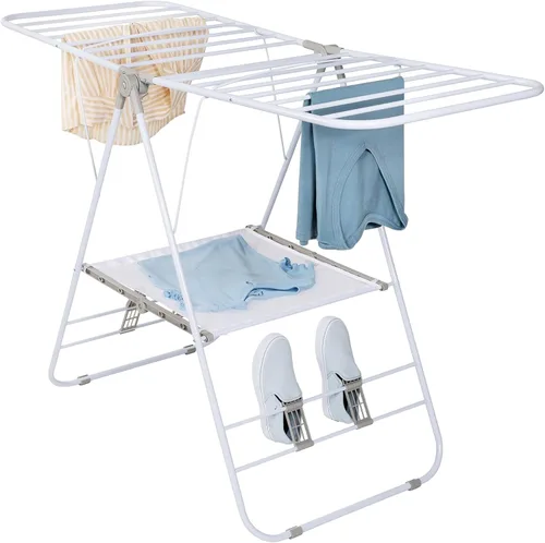 Honey-Can-Do Estante de secado de lavandería plegable de alta resistencia, estante portátil para zapatos y ropa para uso en interiores y exteriores,