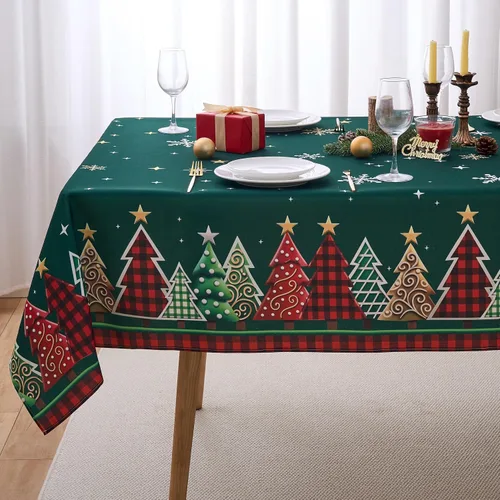 Miniatura 13 de Mantel Redondo Rosa de 60 Pulgadas Mantel a Cuadros Gingham - Cubierta de Mesa de Poliéster Rosa y Blanco a Cuadros Plaid Reutilizable Resistente al