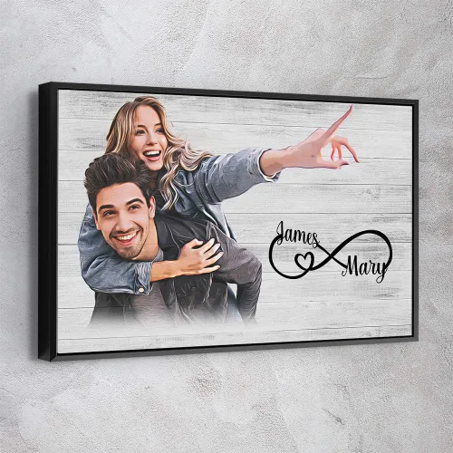 Awesometik Regalo de novio sobre fondo de madera rústica, lienzo personalizado para ella, regalo para él, perros, gatos, decoración del hogar, listo