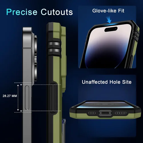 Miniatura 106 de DEERLAMN Funda para iPhone Xs Max con funda deslizante para cámara + protector de pantalla, soporte giratorio de anillo de grado militar a prueba