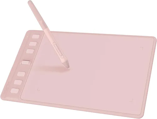 HUION Inspiroy 2 Pequeña Tableta de Dibujo, Tableta de Arte Digital con Rueda de Desplazamiento, 6 Teclas de Acceso Rápido, Lápiz sin Batería,