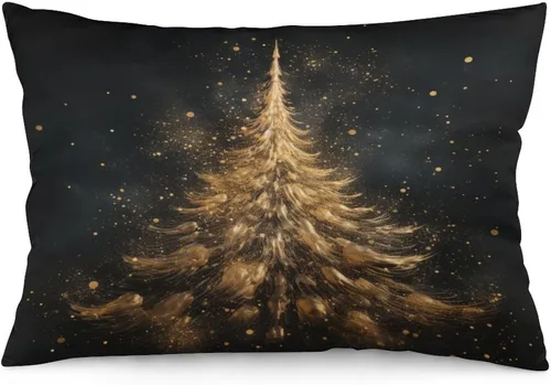 Miniatura 11 de Funda de almohada dorada de invierno con diseño de pájaros de nieve, Navidad, 12 x 20 pulgadas, diseño de Feliz Navidad, invierno, Navidad, cojín