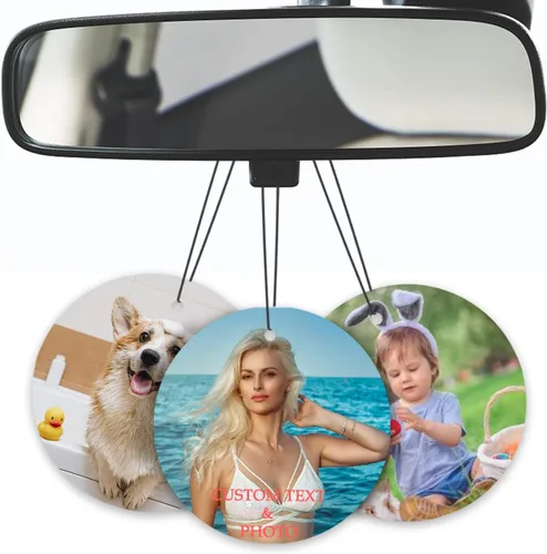 Miniatura 10 de Ambientador personalizado para coche - Ambientador de fragancia personalizada con foto a doble cara, ambientadores de olor con imagen