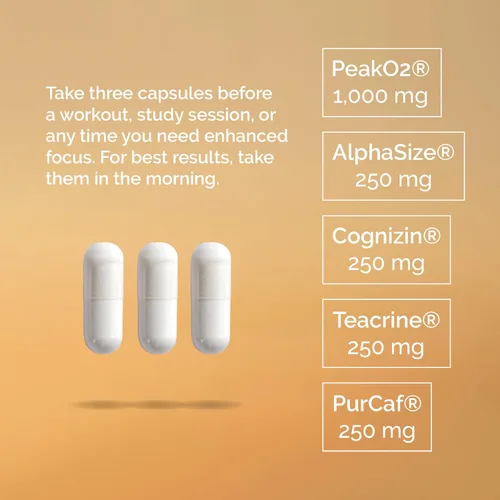 Miniatura 4 de EarthNutri Suplemento Energy + Focus – Aumento de energía y enfoque cerebral y memoria con PeakO2, AlphaSize, Cognizin, PurCaf, Teacrina, Acetil