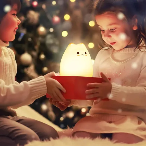 Miniatura 3 de ZKLiLi Luz nocturna de gato para niños, bonita lámpara de noche para guardería, luces táctiles de gato de silicona blanda portátiles, regalo