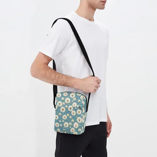 Miniatura 7 de White Dandelion Flower Retro Vintage Victorian men's messenger bag crossbody bag men Casual Everyday Purse Ladies Shoulder Handbags Adjustable Strap