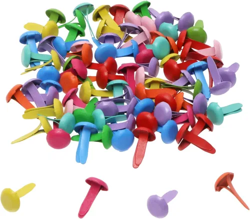 Penta Angel Mini Brads 100 piezas de sujetadores de papel de colores surtidos redondos de latón metal pastel para álbumes de recortes, manualidades,