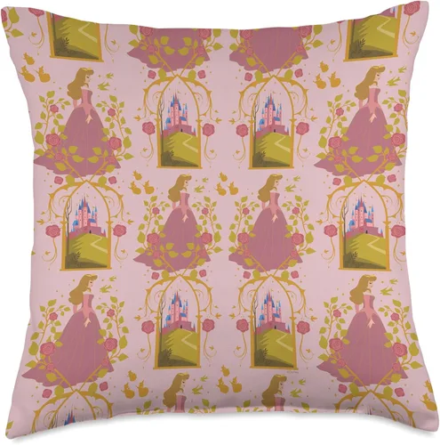 Miniatura 5 de Disney Princess Sleeping Beauty Anniversary Aurora & Castle - Almohada (16 x 16 pulgadas), multicolor
